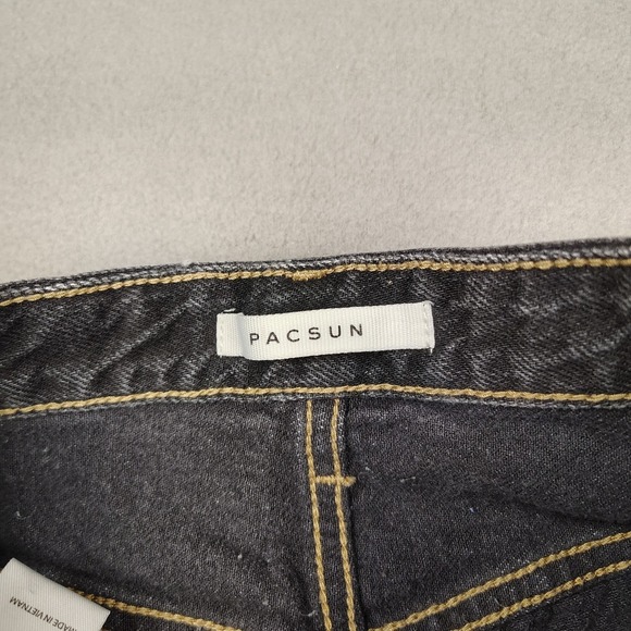 Pacsun 90s Boyfriend Jeans Women XXS 00 Blue Black Colorblock Denim Straight Leg - Picture 6 of 10